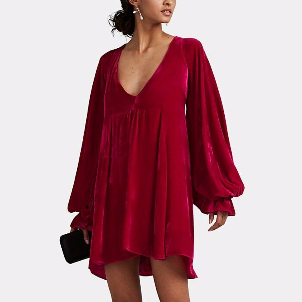 ❌SOLD❌NWT AZEEZA Silk Velvet Olivia Dress - Picture 1 of 13